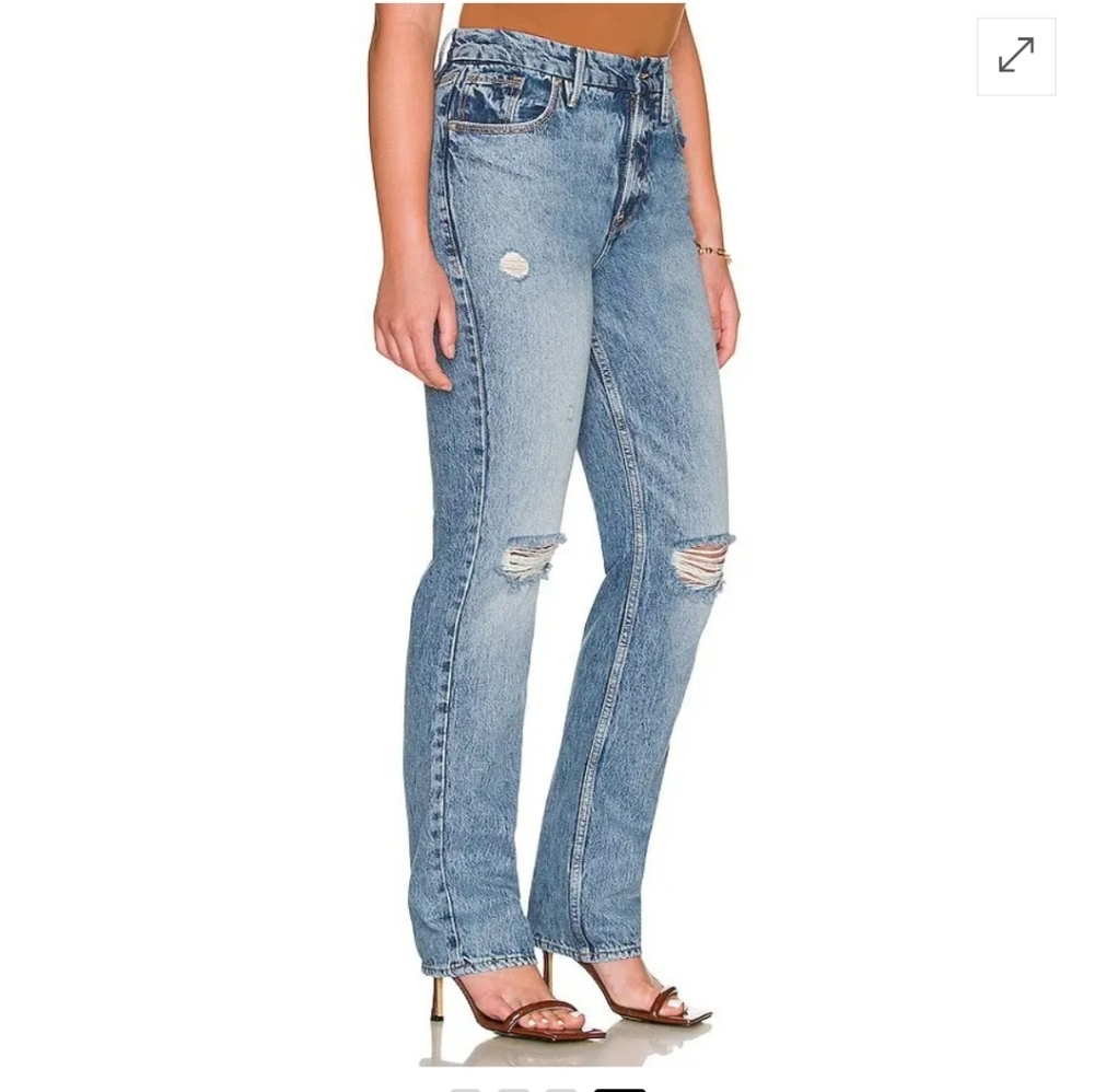 Good American Blue Straight Leg Jeans